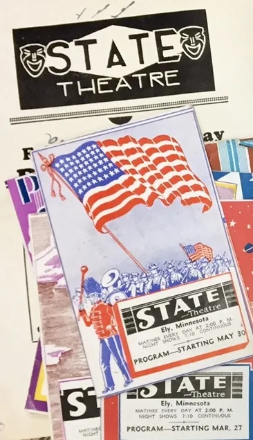 Vintage State Theatre program covers from Ely, Minnesota